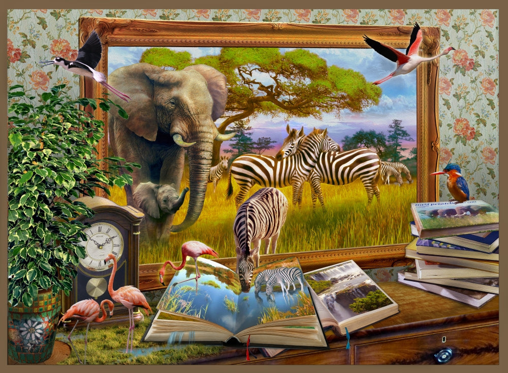Zebras Poster Print by Jan Patrick showcasing elegant zebras in nature.
