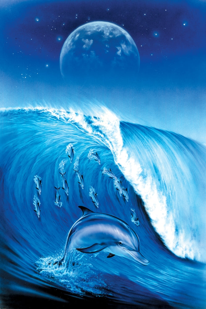 Seventh Wave Poster Print by Robin Koni, vibrant ocean artwork