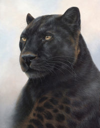 Black Leopard Portrait Poster Print by Rachel Stribbling