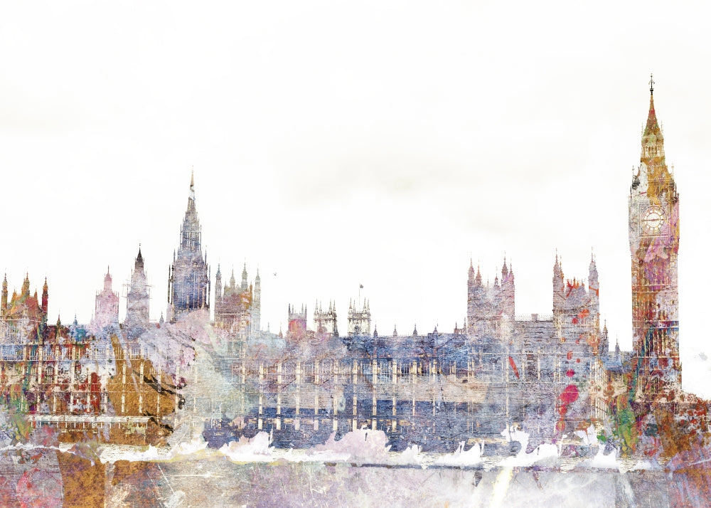 Parliament Color Splash Poster Print by Aimee Stewart showcasing vibrant colors and intricate design.