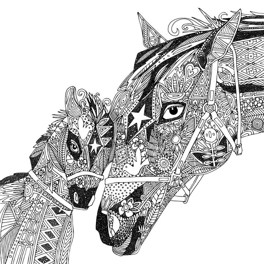 Horse Love Poster Print by Sharon Turner, showcasing a beautiful bond between horses and their lovers.