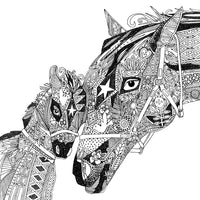 Horse Love Poster Print by Sharon Turner, showcasing a beautiful bond between horses and their lovers.
