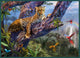 Leopard Tree Poster Print by Jan Patrick showcasing a leopard in a vibrant tree.