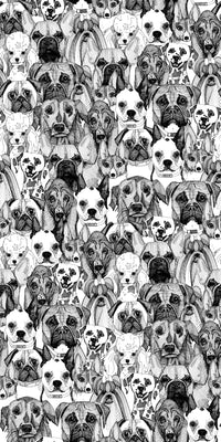 Just Dogs Poster Print by Sharon Turner featuring playful dogs.