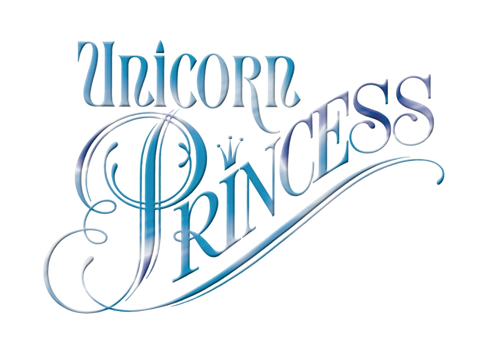 Unicorn Princess logo poster print by Robin Koni featuring vibrant colors and whimsical design.