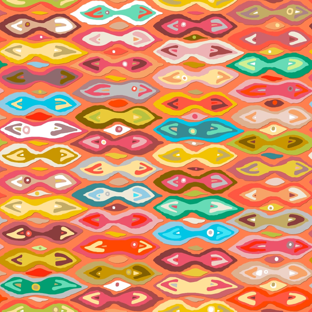 Greeshma Ikat Poster Print by Sharon Turner showcasing vibrant colors and intricate patterns.