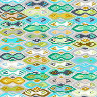 Sagar Silver Ikat Poster Print by Sharon Turner showcasing intricate patterns.
