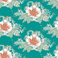 Hibiscus Surf Retro Poster Print by Sharon Turner