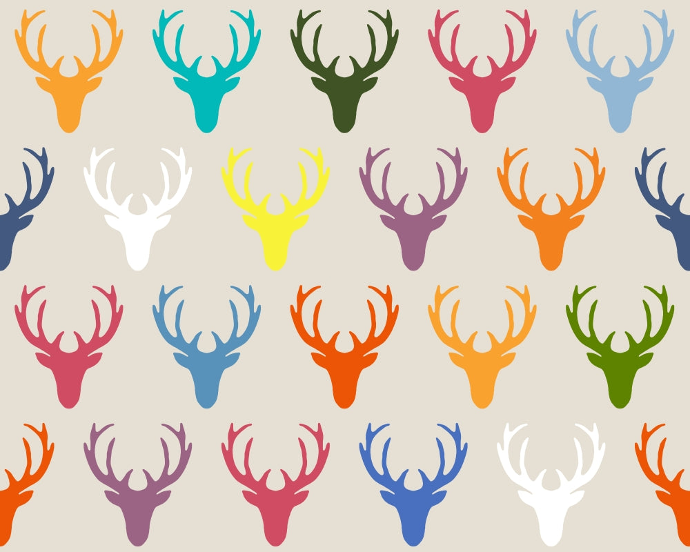 Seaview Simple Deer Heads Poster Print by Sharon Turner, showcasing elegant deer designs.