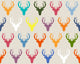 Seaview Simple Deer Heads Poster Print by Sharon Turner, showcasing elegant deer designs.