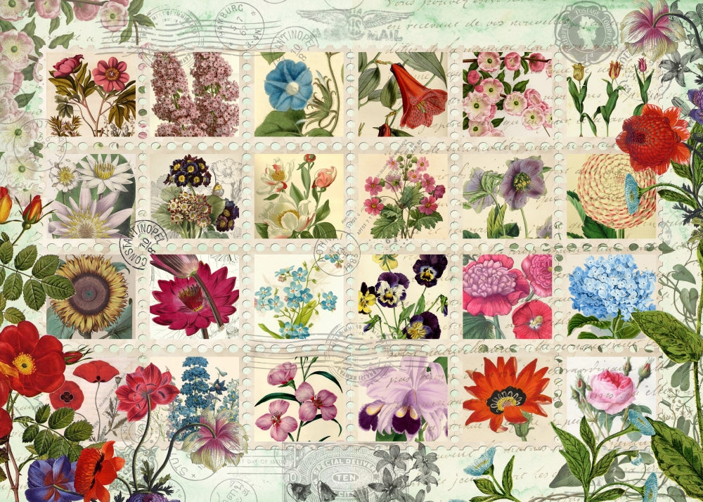 Flower Stamps Poster Print by Aimee Stewart featuring colorful floral designs