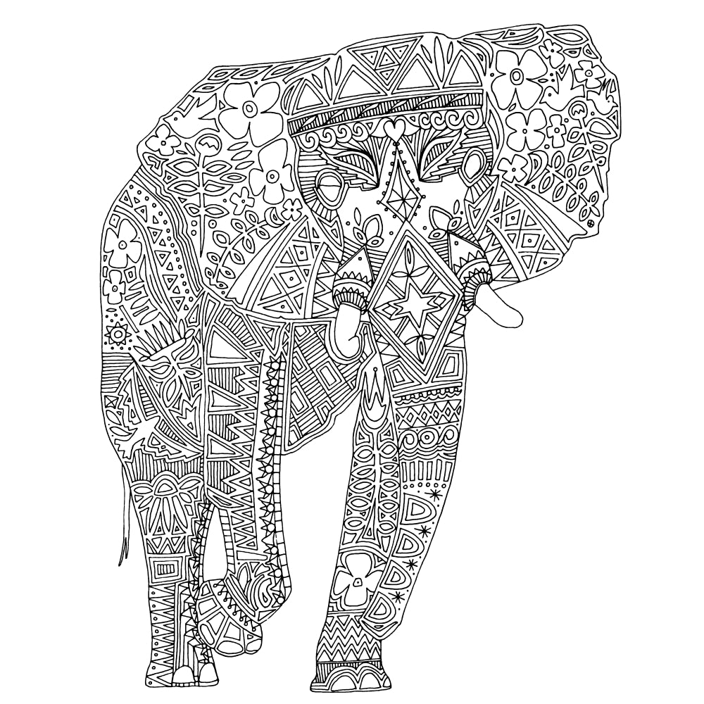 Painted Elephant Diamond Poster Print by Sharon Turner