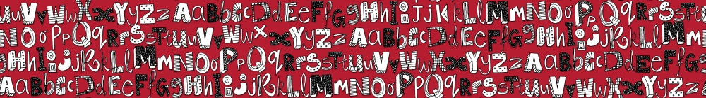 ABC Red Wall Art Poster Print by Sharon Turner, vibrant and modern design.