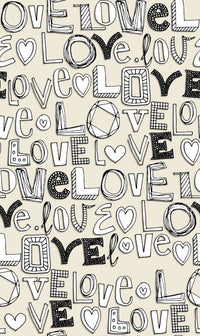 LOVE Teal Poster Print by Sharon Turner, vibrant art piece for home decor.