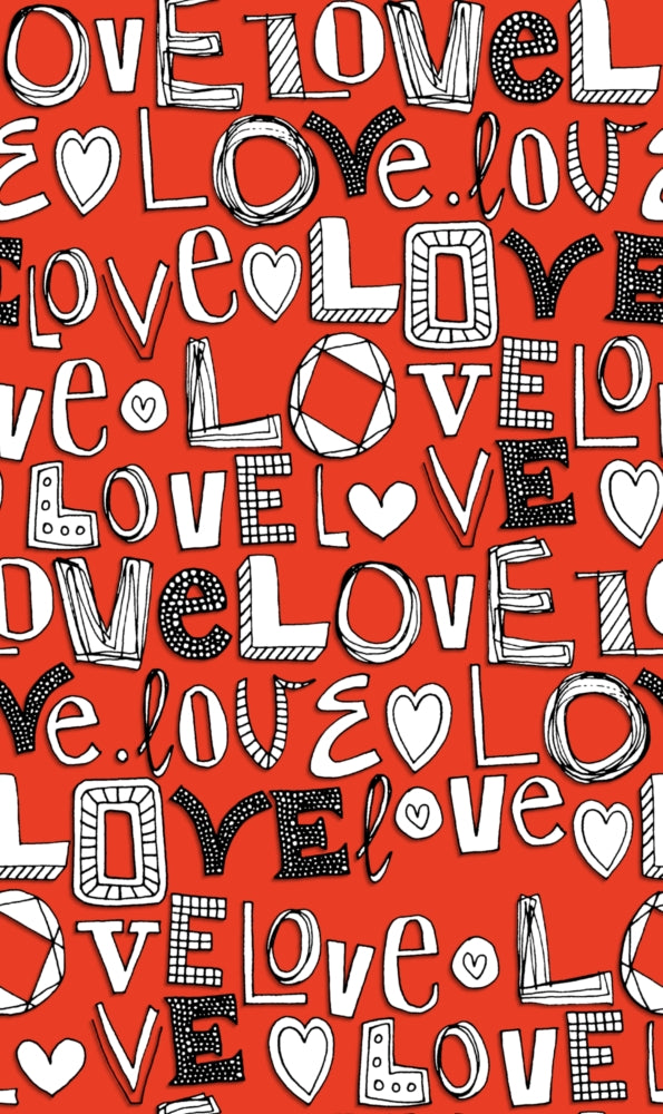 LOVE Pink Poster Print by Sharon Turner in vibrant pink color.
