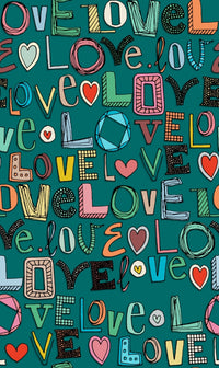 LOVE Red White Poster Print by Sharon Turner - Multiple Sizes Available