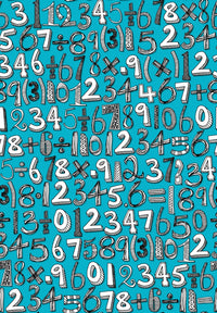 Math Doodle Blue Poster Print by Sharon Turner featuring vibrant blue doodles.