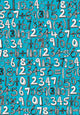 Math Doodle Blue Poster Print by Sharon Turner featuring vibrant blue doodles.