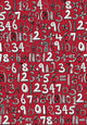 Math Doodle Red Poster Print by Sharon Turner showcasing creative doodles and symbols.