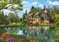 Lake View Cottage Poster Print by Dominic Davidson, serene landscape art
