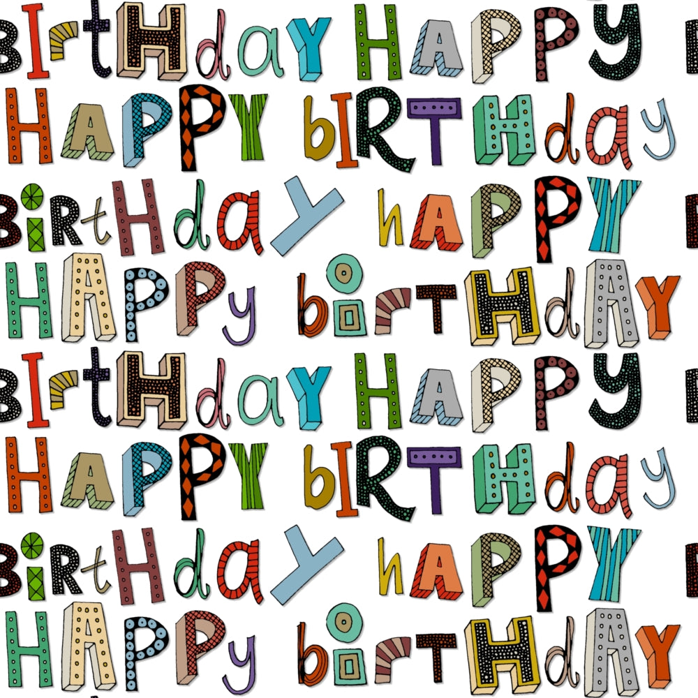 Happy Birthday White Poster Print by Sharon Turner
