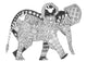 Little Elephant Poster Print by Sharon Turner, playful elephant art.
