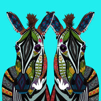 Zebra Love poster print by Sharon Turner showcasing beautiful zebra artwork.