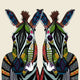 Zebra Love Poster Print by Sharon Turner showcasing a beautiful interaction of zebras.