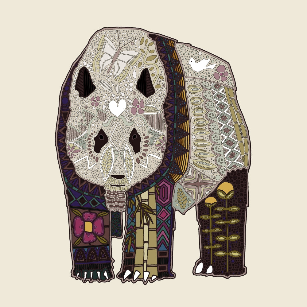 Chocolate Panda Poster Print by Sharon Turner, colorful animal art.