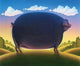 The Pig Poster Print by Andrew Farley showcasing a playful pig design