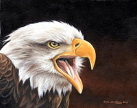 Bald Eagle Painting Poster Print by Sarah Stribbling showcasing majestic wildlife art.