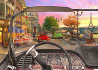 Paris In a Car Poster Print by Dominic Davidson, showcasing a scenic view of Paris.