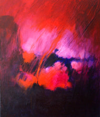 Red Rain Poster Print by John Francis, vibrant nature artwork.
