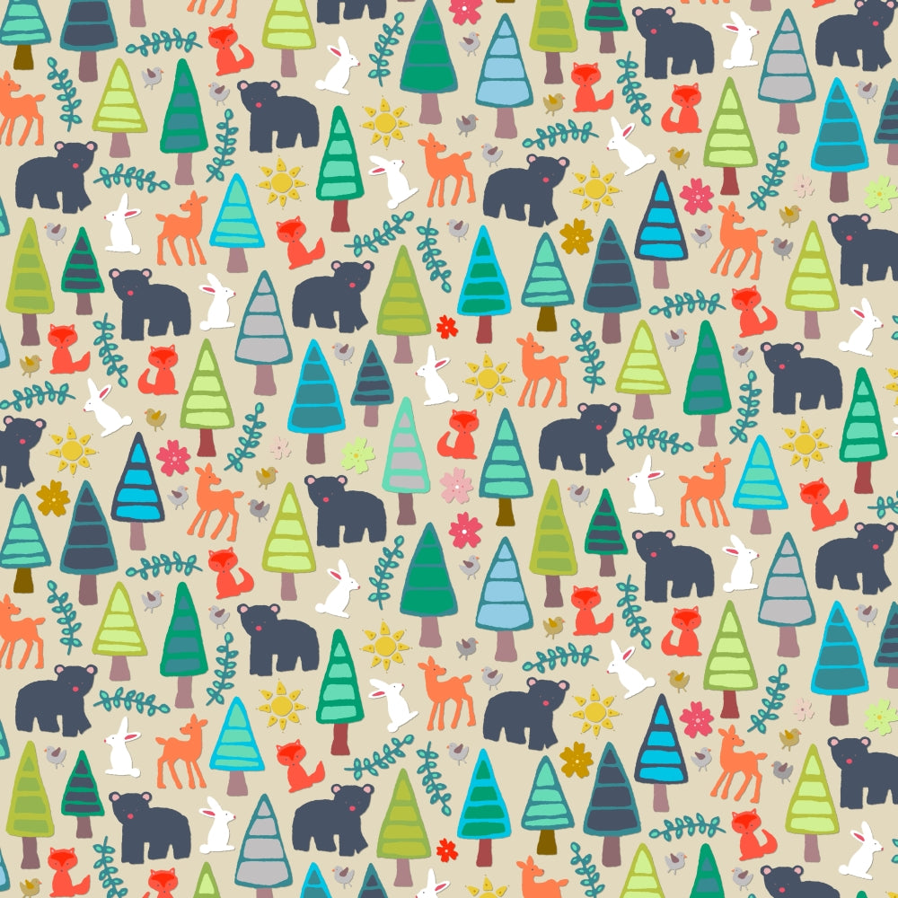 Summer Woodland Poster Print by Sharon Turner showcasing vibrant colors and serene nature scene.