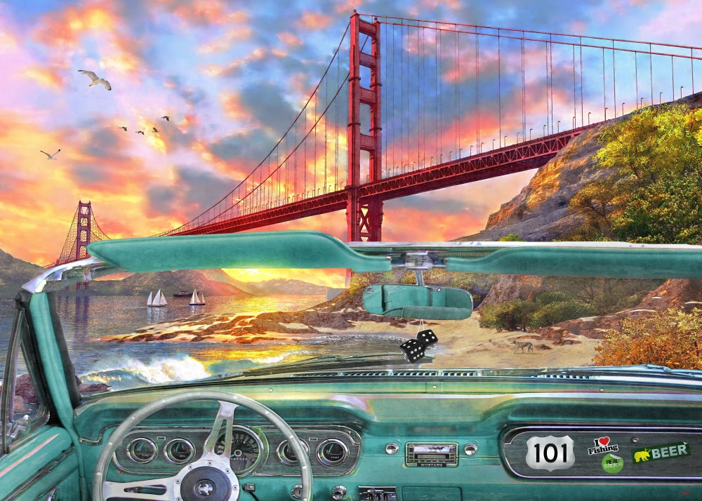 Golden Gate from a Car Poster Print by Dominic Davidson
