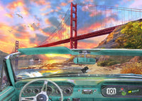Golden Gate from a Car Poster Print by Dominic Davidson