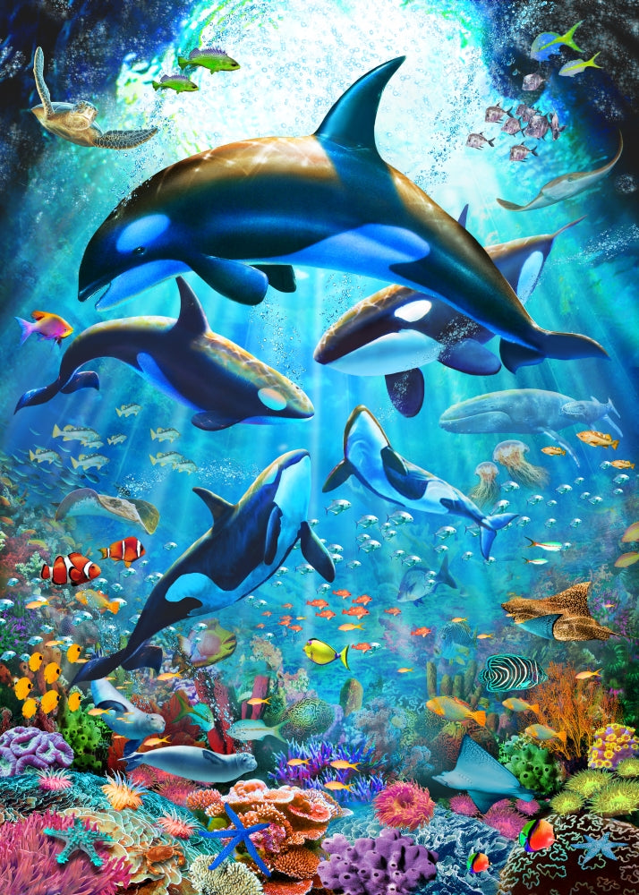 Underwater Sanctuary Poster Print by Adrian Chesterman, vibrant aquatic art