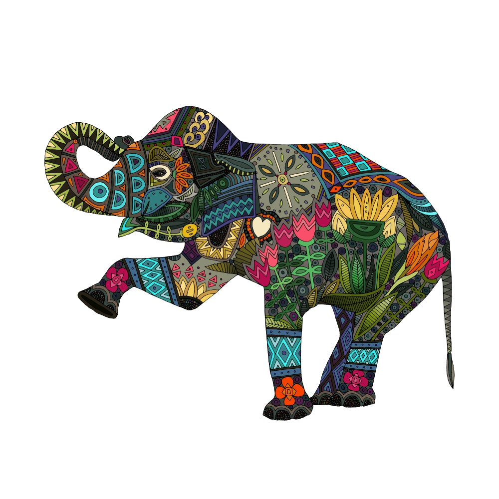 Asian Elephant Poster Print by Sharon Turner showcasing intricate details.