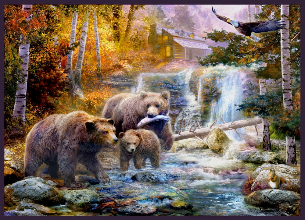 Bears in Canyon Poster Print by Jan Patrick, wildlife art