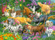 Playful Dogs Poster Print by John Francis showcasing colorful dog illustrations.