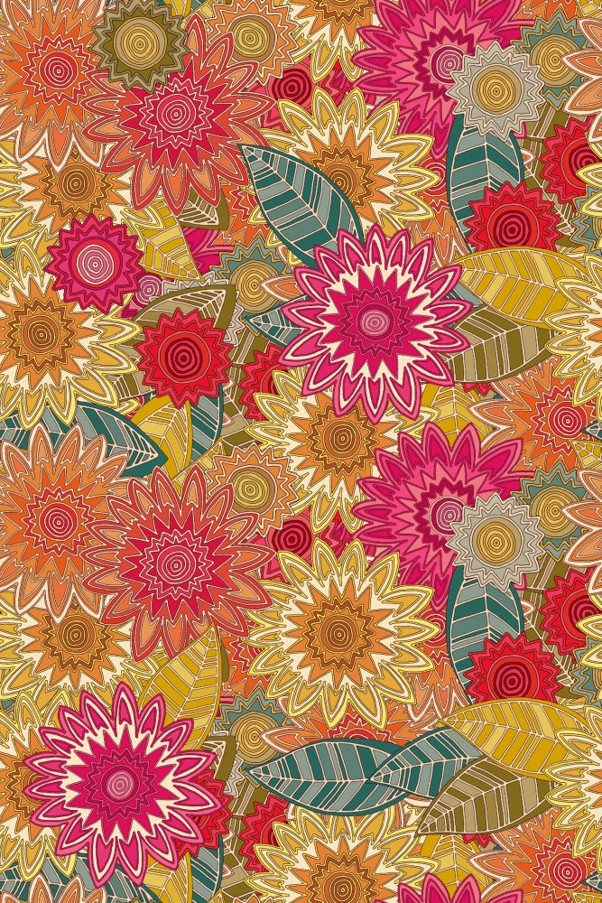 Sunshine Garden Poster Print by Sharon Turner showcasing vibrant flowers and greenery.