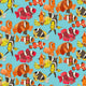Clown Fish Blue Poster Print by Sharon Turner featuring a vibrant clown fish.