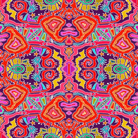 Ikat Doodle Red Poster Print by Sharon Turner featuring vibrant red patterns.