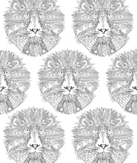 Lion Heads Poster Print by Sharon Turner showcasing majestic lions.