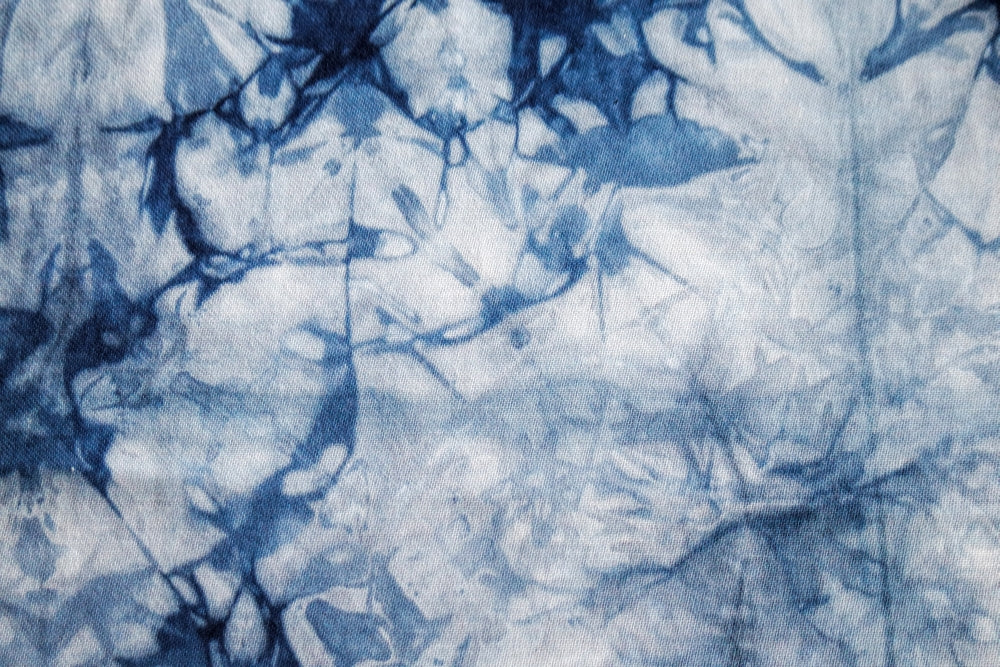Shibori art print by Aimee Stewart featuring colorful tie-dye patterns.