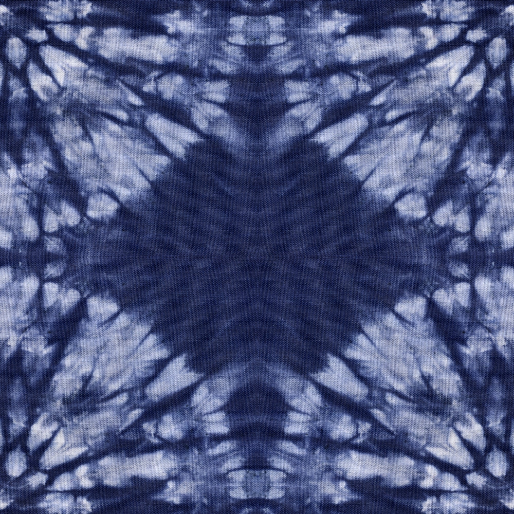 Shibori art poster print by Aimee Stewart showcasing intricate blue patterns.