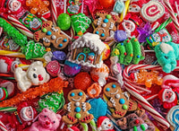 Christmas Candy Carnival Poster Print by Aimee Stewart featuring colorful candy designs.