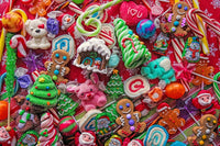 Gingerbread Candy Jumble Poster Print by Aimee Stewart featuring colorful gingerbread treats.