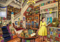 Wish Upon a Bookshop Poster Print by Aimee Stewart featuring a whimsical bookshop scene.