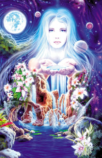 Enchanted Pool Variant 1 Poster Print by Robin Koni showcasing vibrant colors and serene scenery.